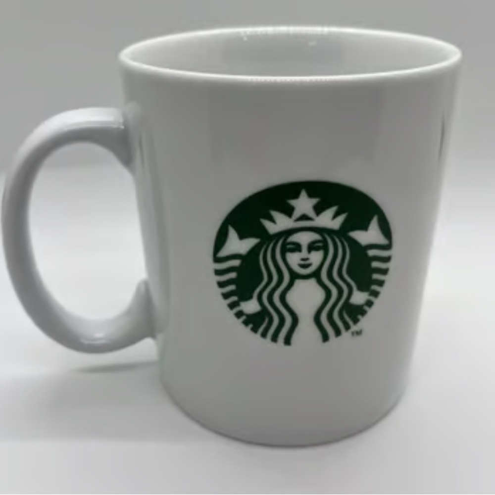 Starbucks Coffee Mug Green Siren Logo 2012 Ceramic White Tea Cup 12 fl oz